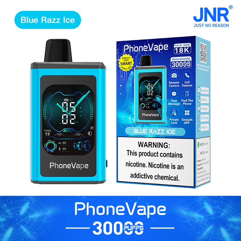 JNR PhoneVape 30K Disposable Vape-Blue Razz lce