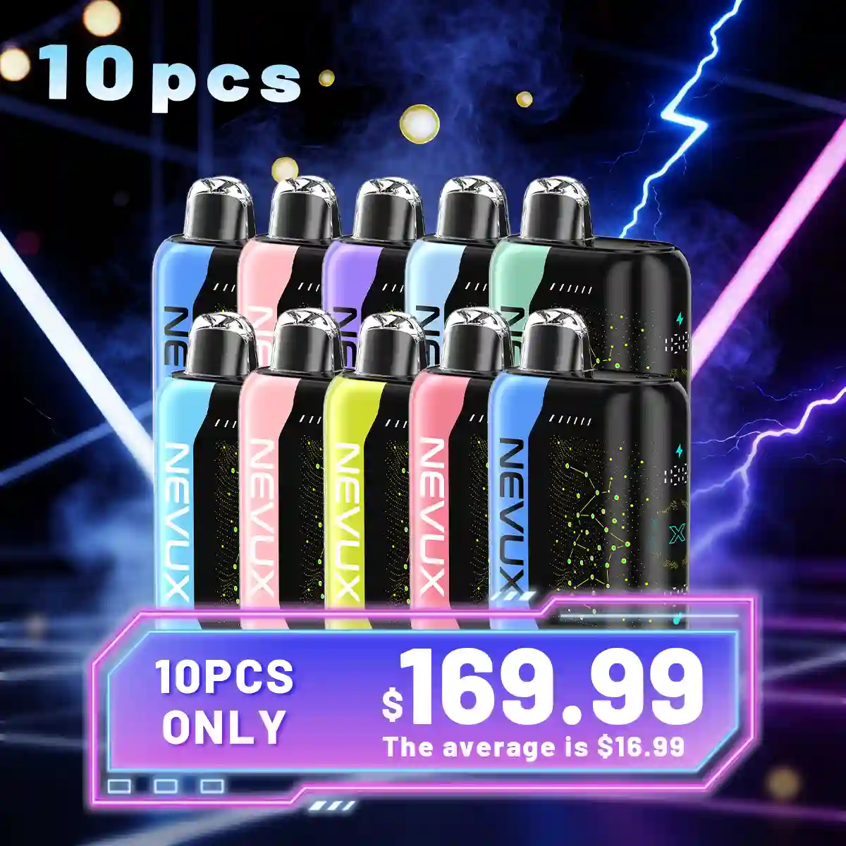 10-PCS NEVUX 40K combination package, optional flavor