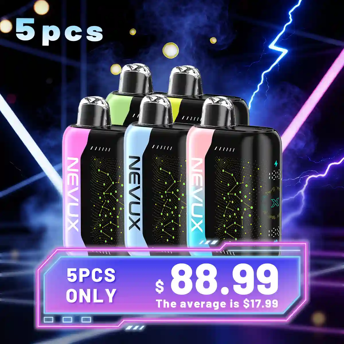 5-PCS NEVUX 40K combination package, optional flavor