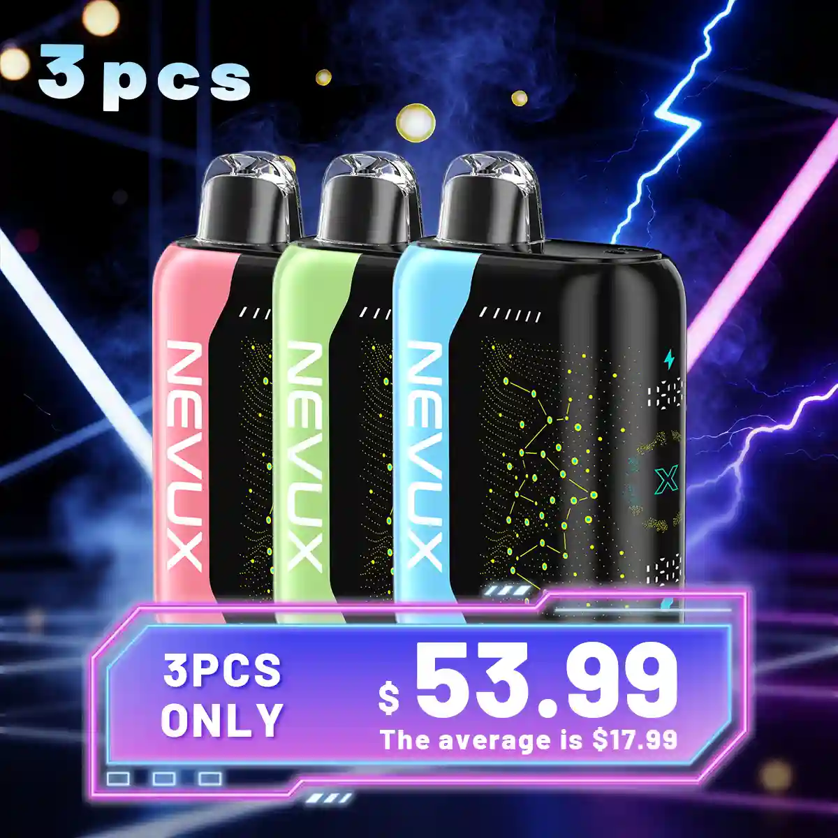 3-PCS NEVUX 40K combination package, optional flavor